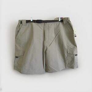 RUSTIC RIDGE Mens Cargo Short Size 2XL Khaki 100% Nylon Fishing Hiking XXL New